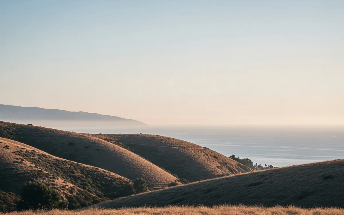Calm San Gabriel Valley foothills near West Covina under soft morning light with wide open sky