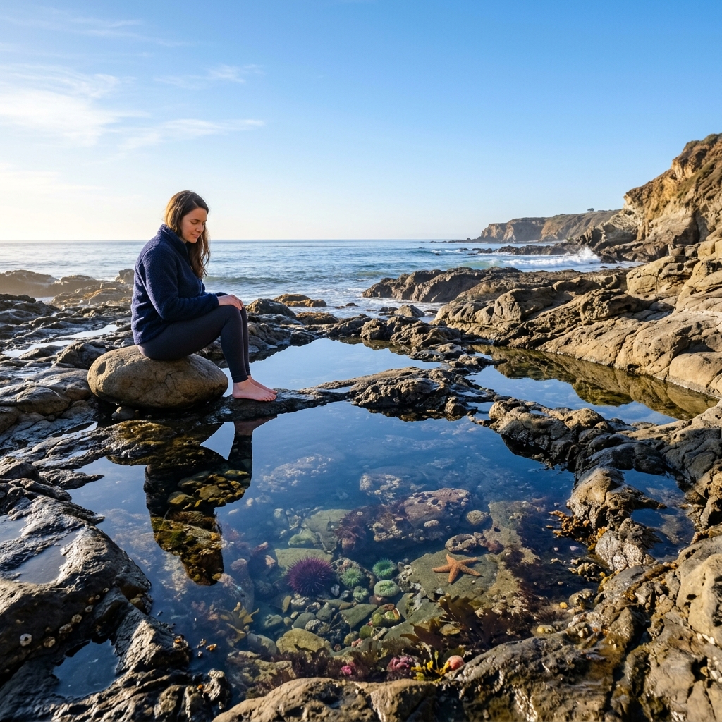 Clear coastal tide pools representing clarity and healing
